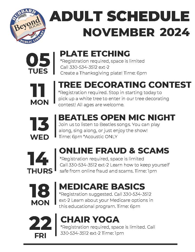 Adult Programs November 2025